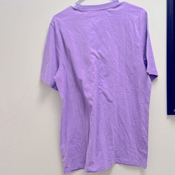 adidas Men's Short Sleeve Logo Graphic T Shirt Purple Size L - Picture 6 of 6